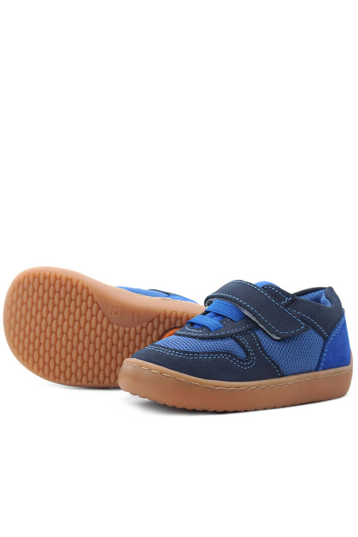 Maiyko Barefoot Hakiki Deri Cırtcırtlı İlk Adım Bebek Sneaker Lacivert