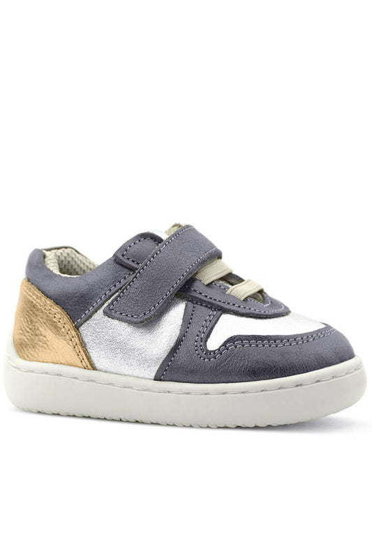 Maiyko Barefoot Hakiki Deri Cırtcırtlı İlk Adım Bebek Sneaker Platin