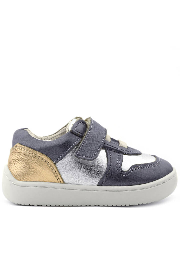 Maiyko Barefoot Hakiki Deri Cırtcırtlı İlk Adım Bebek Sneaker Platin