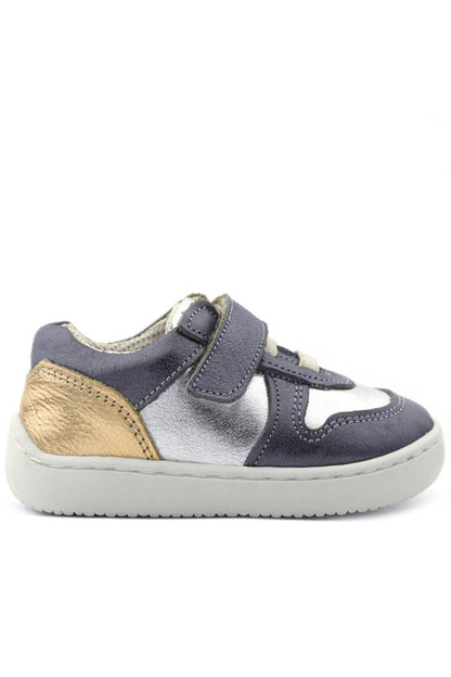 Maiyko Barefoot Hakiki Deri Cırtcırtlı İlk Adım Bebek Sneaker Platin