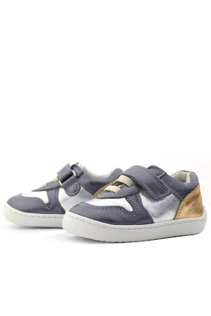 Maiyko Barefoot Hakiki Deri Cırtcırtlı İlk Adım Bebek Sneaker Platin