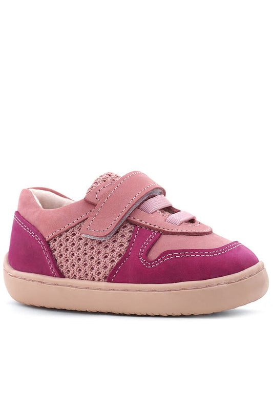 Maiyko Barefoot Hakiki Deri Cırtcırtlı İlk Adım Bebek Sneaker Pembe
