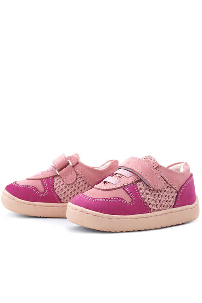 Maiyko Barefoot Hakiki Deri Cırtcırtlı İlk Adım Bebek Sneaker Pembe