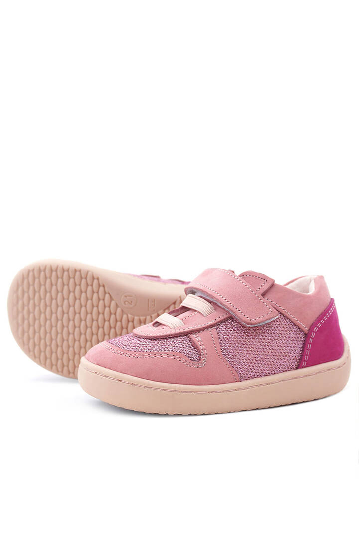 Maiyko Barefoot Simli Pembe Hakiki Deri Bebek Sneaker