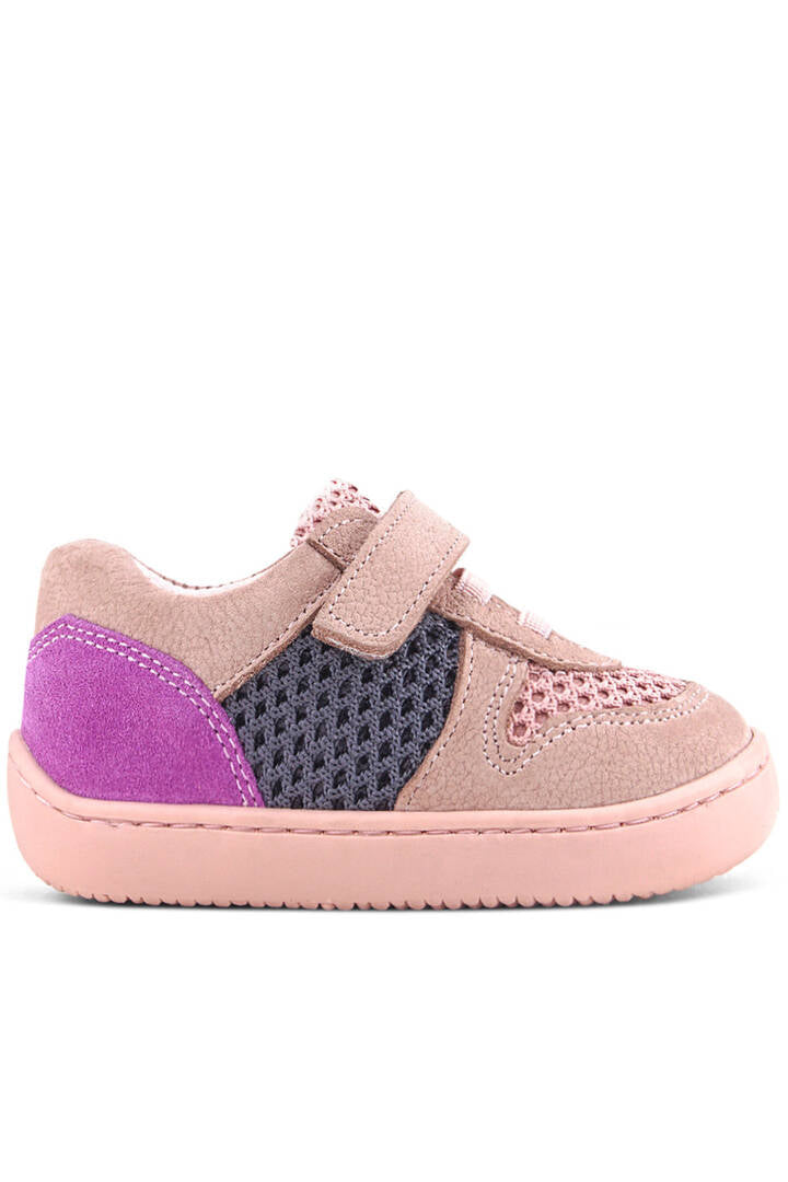 Maiyko Barefoot Pudra Gri & Mor Hakiki Deri Bebek Sneaker