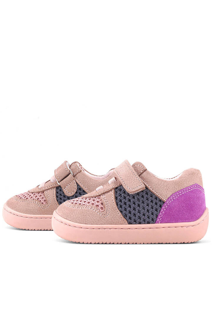 Maiyko Barefoot Pudra Gri & Mor Hakiki Deri Bebek Sneaker