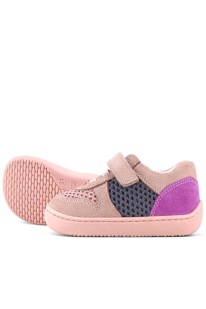 Maiyko Barefoot Pudra Gri & Mor Hakiki Deri Bebek Sneaker