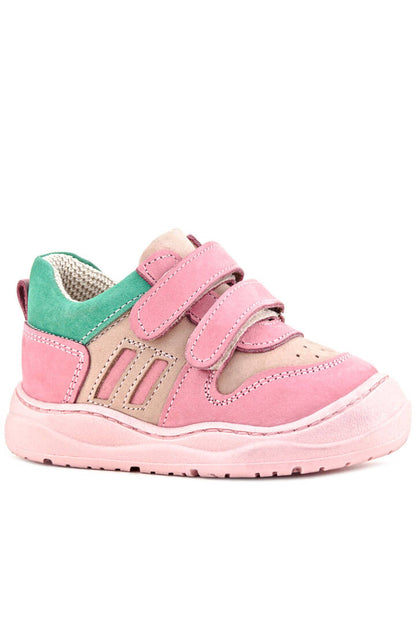 Maiyko Step Pembe & Yeşil Hakiki Deri Bebek İlk Adım Ayakkabısı