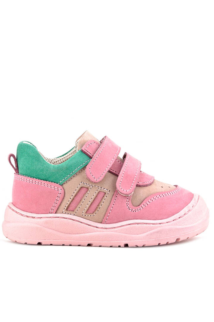 Maiyko Step Pembe & Yeşil Hakiki Deri Bebek İlk Adım Ayakkabısı