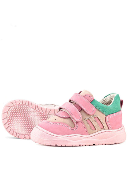 Maiyko Step Pembe & Yeşil Hakiki Deri Bebek İlk Adım Ayakkabısı