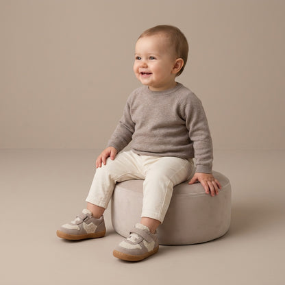Maiyko Barefoot Krem Pofuduk bebek ayakkabisi tam boy