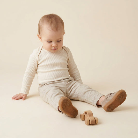 Maiyko Barefoot Bej bebek ayakkabisi yakin cekim