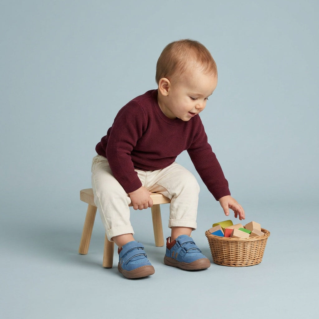 Maiyko Step Mavi Bordo bebek ayakkabisi tam boy