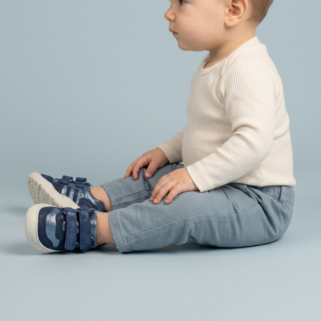 Maiyko Step Parlak Lacivert bebek ayakkabisi yakin cekim