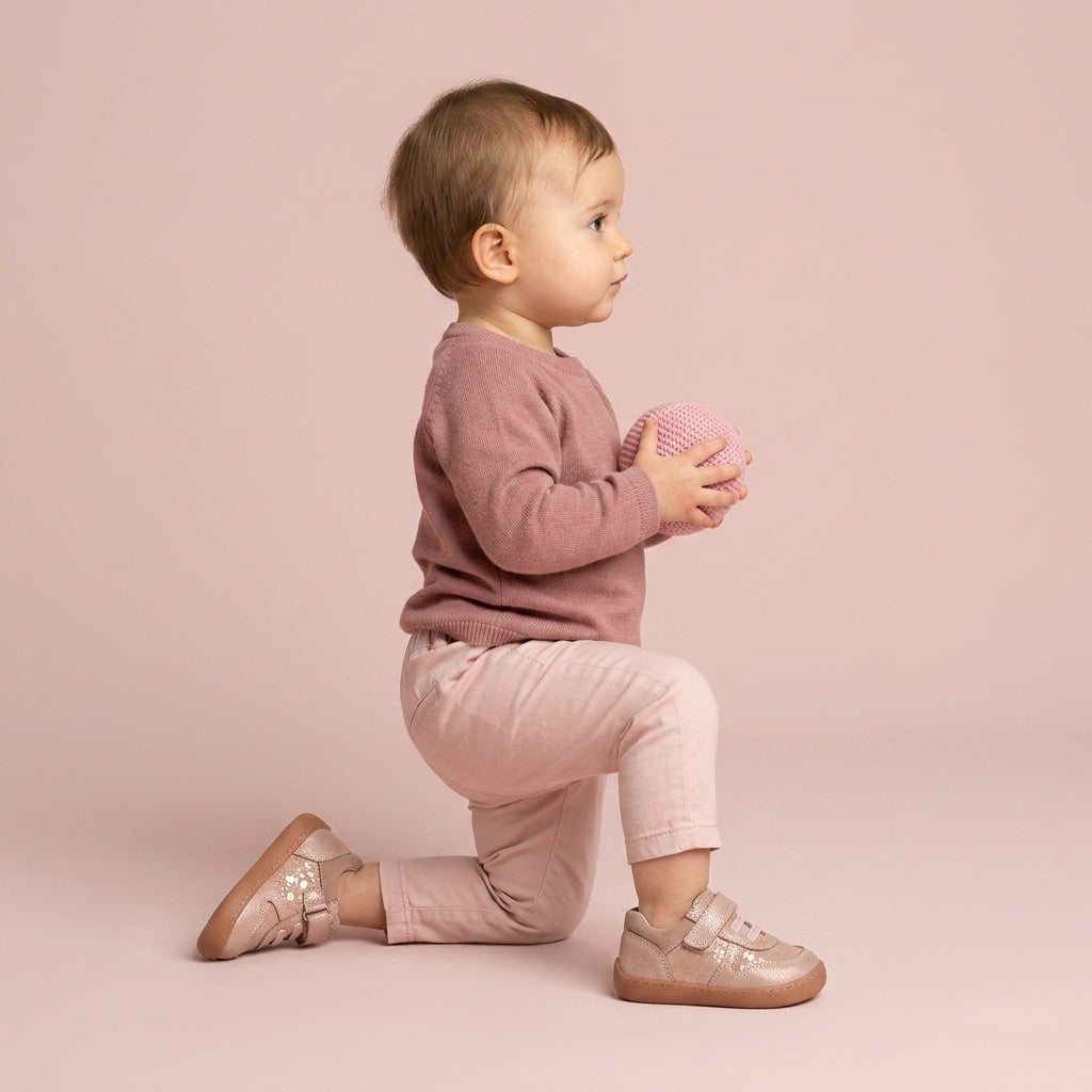 Maiyko Barefoot Simli Pudra bebek ayakkabisi tam boy