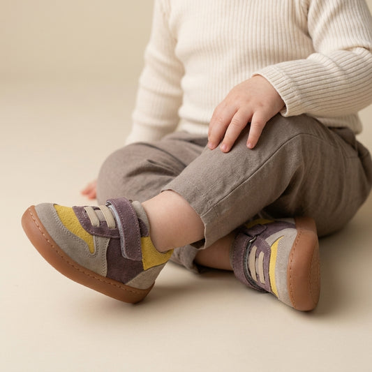 Maiyko Barefoot vizon sarı hakiki deri bebek ilk adım ayakkabısı - yakın çekim detay