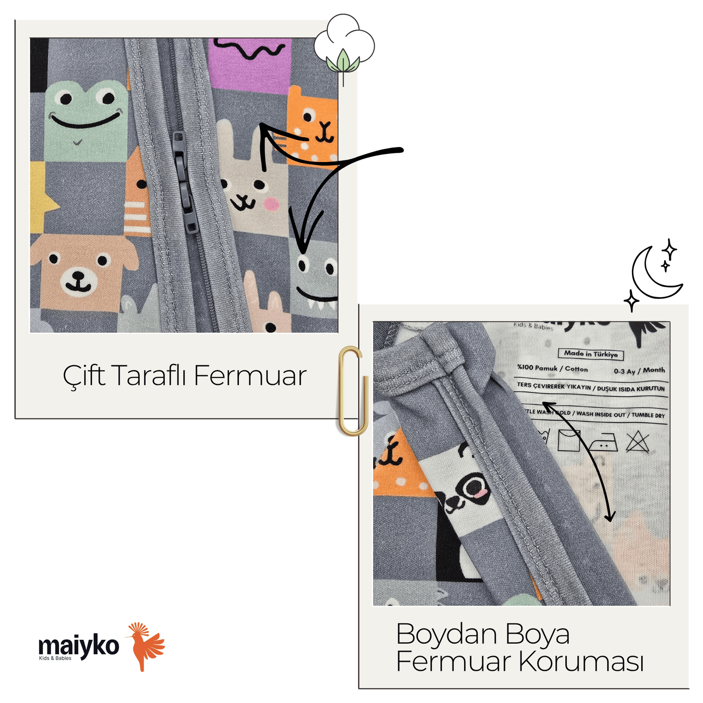 1.0 Tog Wild Friends Fermuarlı Tulum