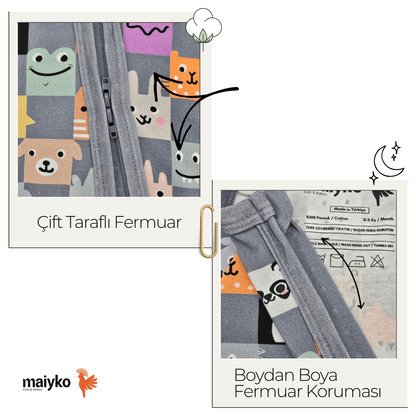 1.0 Tog Wild Friends Fermuarlı Tulum