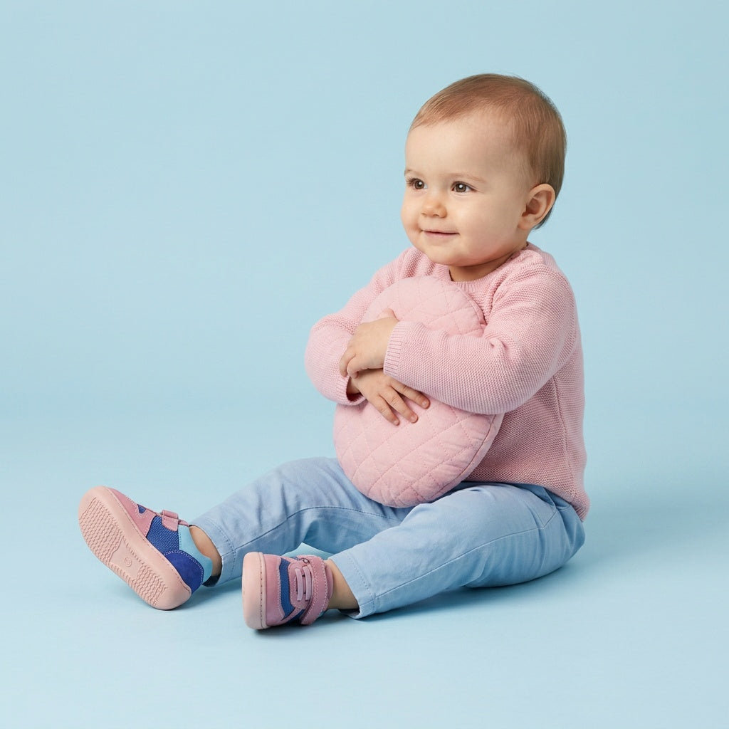 Maiyko Barefoot Mavi Pembe bebek ayakkabisi tam boy