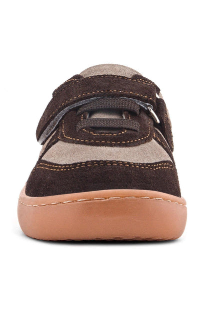 Maiyko Barefoot Hakiki Deri Cırtcırtlı İlk Adım Bebek Sneaker Koyu Kahve