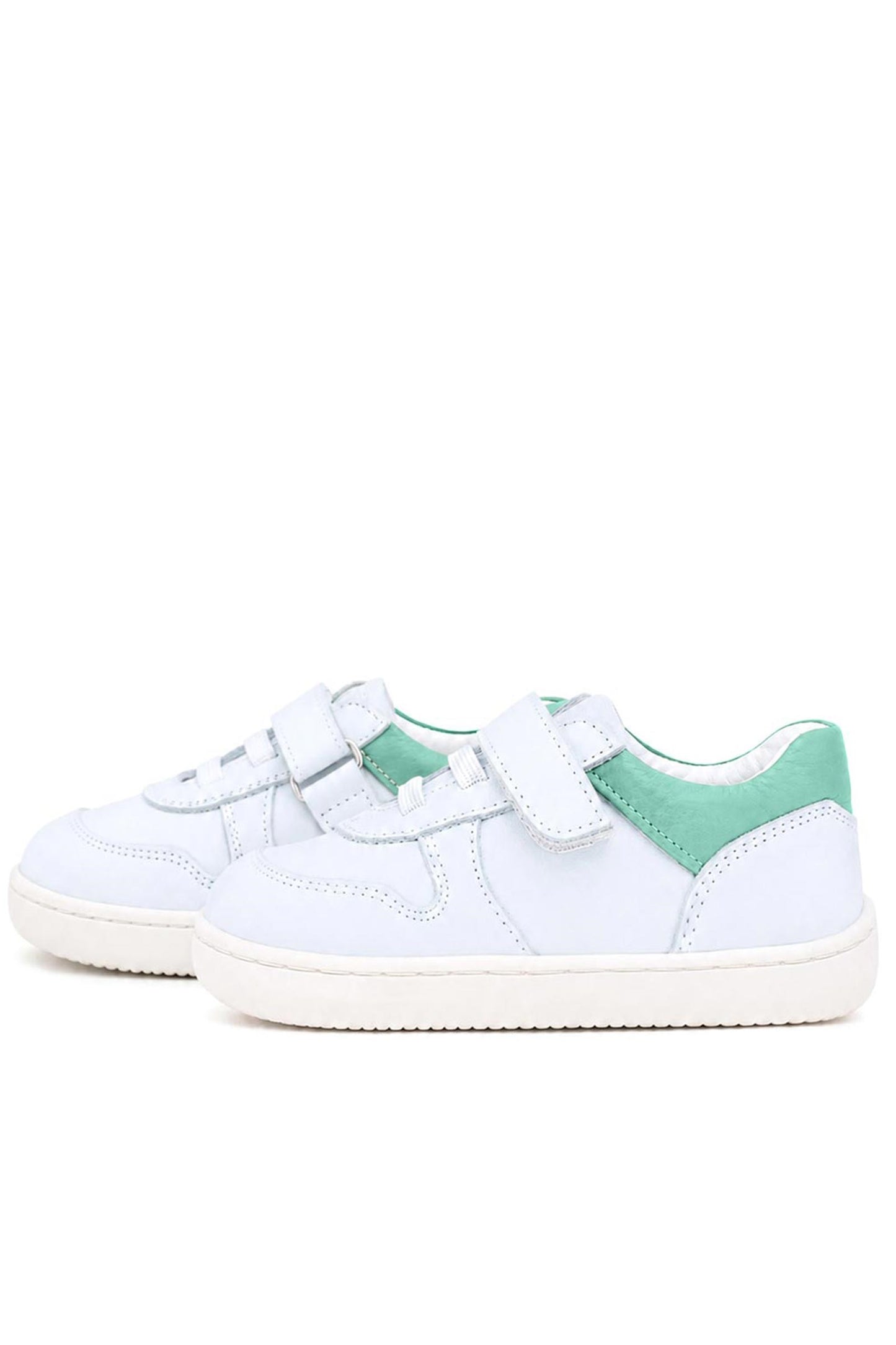 Maiyko Barefoot İlk Adım Ayakkabısı Hakiki Deri Beyaz Nubuk & Yeşil Bebek Sneaker