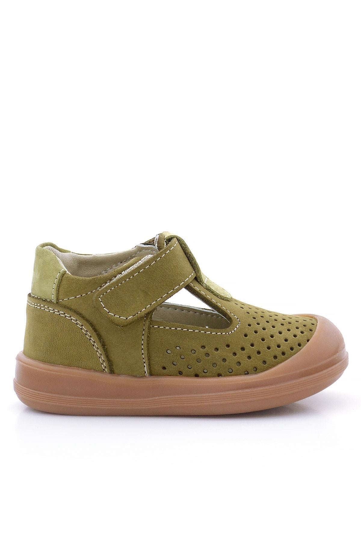 Maiyko Flow Hakiki Deri Haki Yeşil Anatomik Bebek Sandaleti
