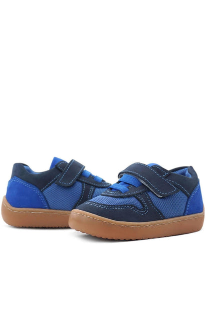 Maiyko Barefoot Hakiki Deri Cırtcırtlı İlk Adım Bebek Sneaker Lacivert