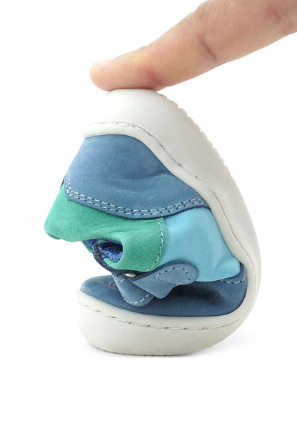 Maiyko Barefoot Hakiki Deri Cırtcırtlı İlk Adım Bebek Sneaker Su Yeşili