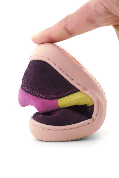 Maiyko Barefoot Hakiki Deri Cırtcırtlı İlk Adım Bebek Sneaker Mor