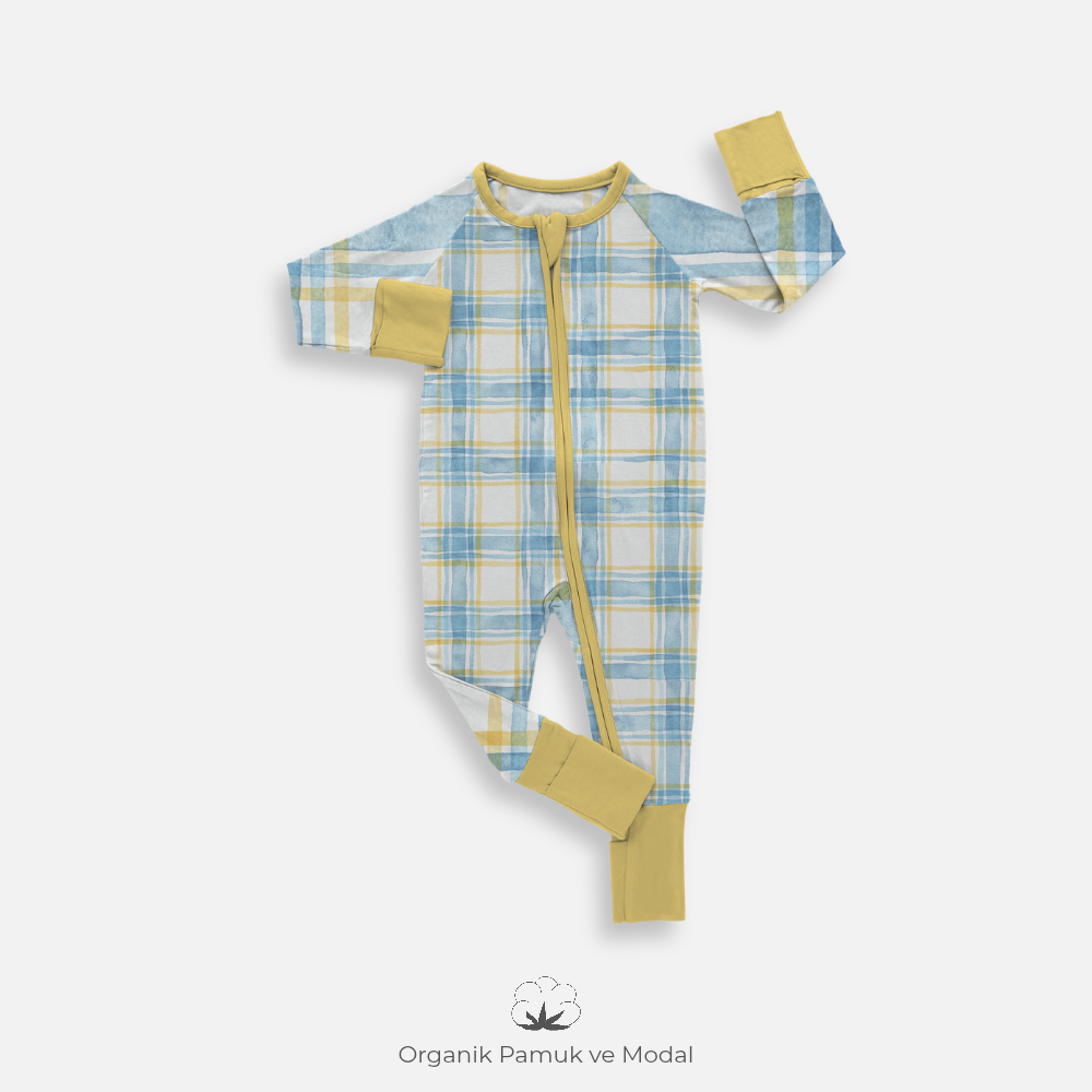 1.0 Tog Pastel Mavi Çizgili Uyku Tulumu