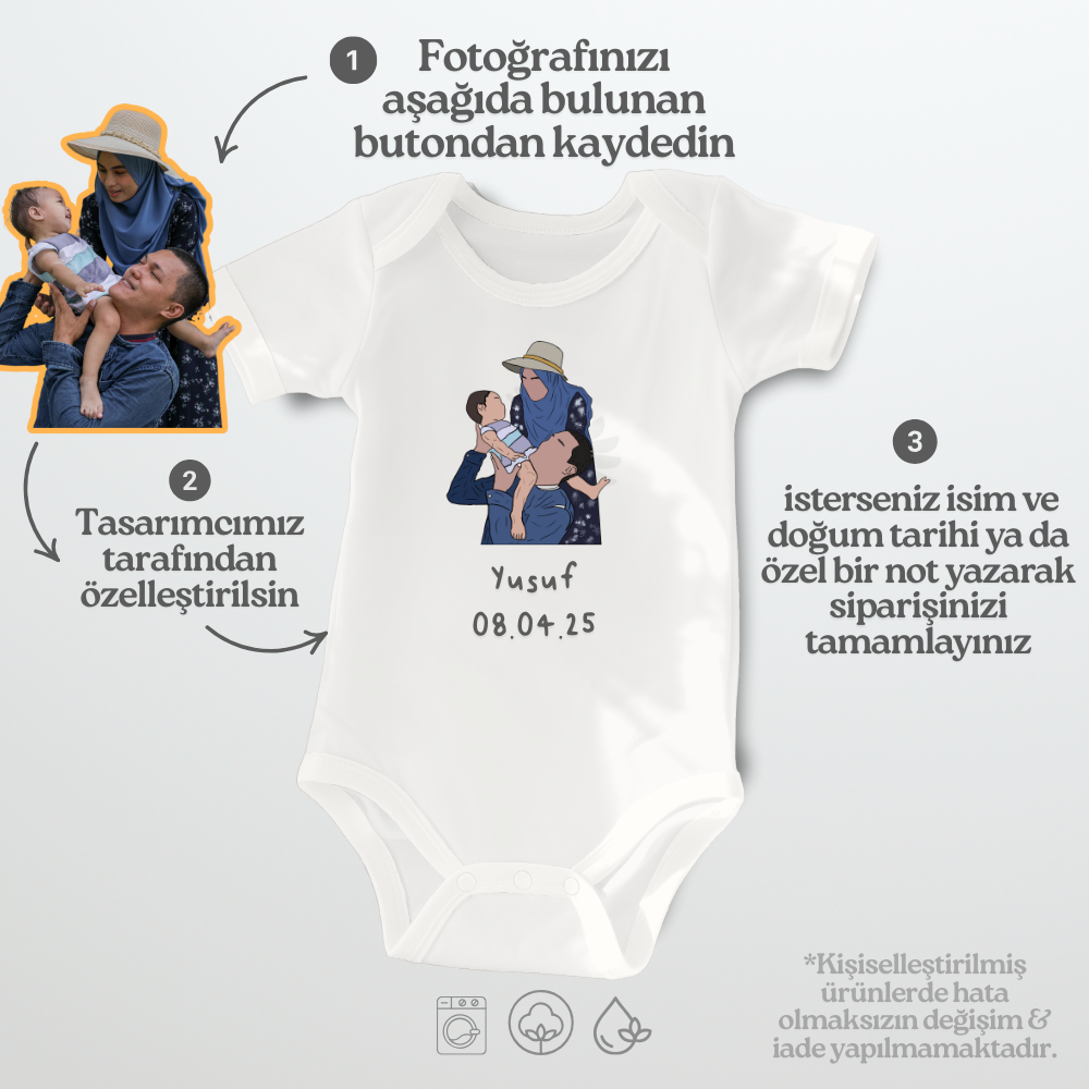 Fotoğraf Baskılı Özelleştirilmiş Body Zarf Yaka
