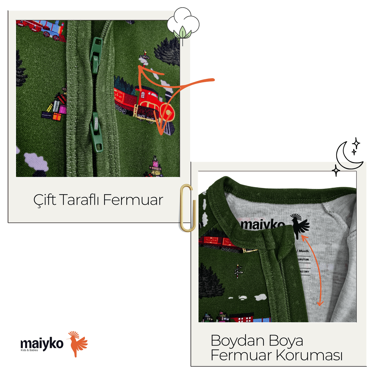 1.0 Tog Forest Railway Fermuarlı Tulum